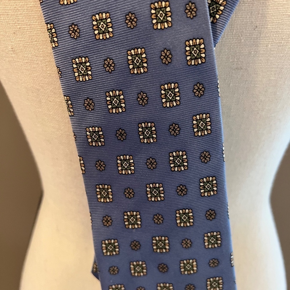 Jos. A. Bank Men's Silk Neck Tie, Blue & Tan